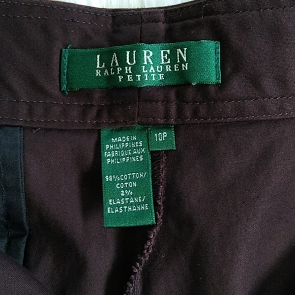 Lauren Ralph Lauren Chocolate Brown Cuffed Stretch Cotton Shorts - Picture 7 of 13